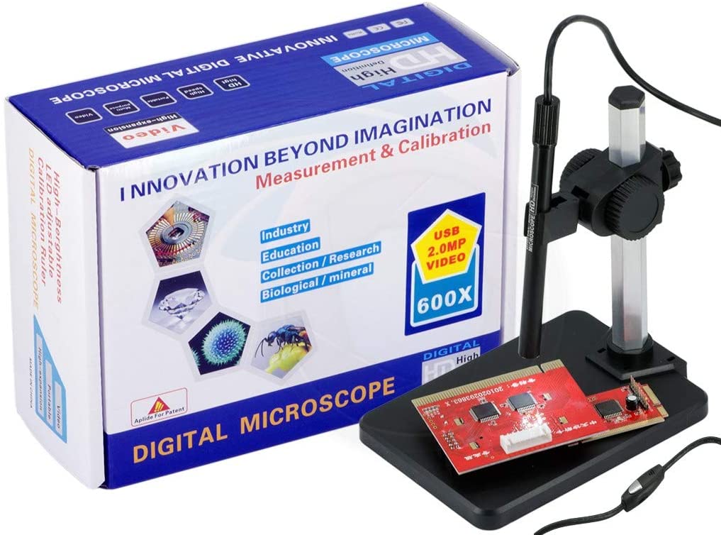 600X USB HD Digital Electronic Microscope 8 LED Microscope with adjustable stand