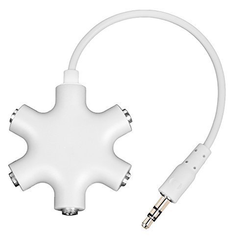 6 Way 3.5mm Headphone Headset Splitter HUB & AUX Cable Auxiliary Adapter MP3