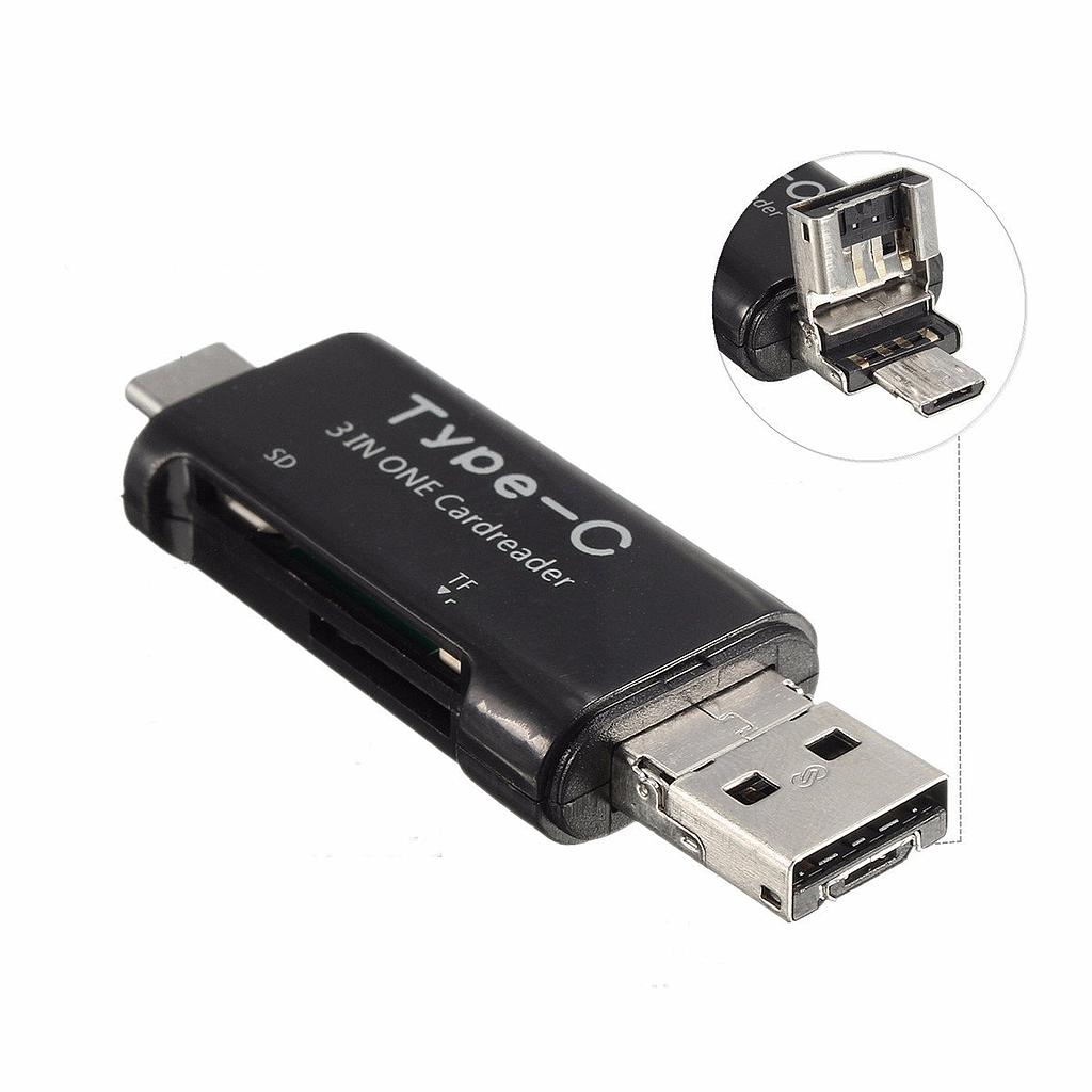 5 in 1 USB C Micro USB Memory Card Micro SD TF Reader Adapter
