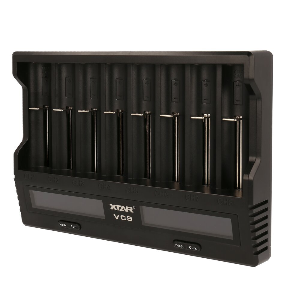 XTAR VC8 8-Slot Smart LCD USB Charger 18650 26650 AA AAA C D Li-ion NiMH analyser
