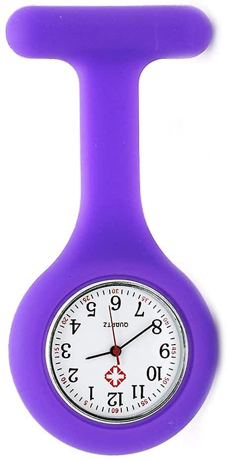 Clip Pin on Face FOB Watch for Doctors Nurses medical purple