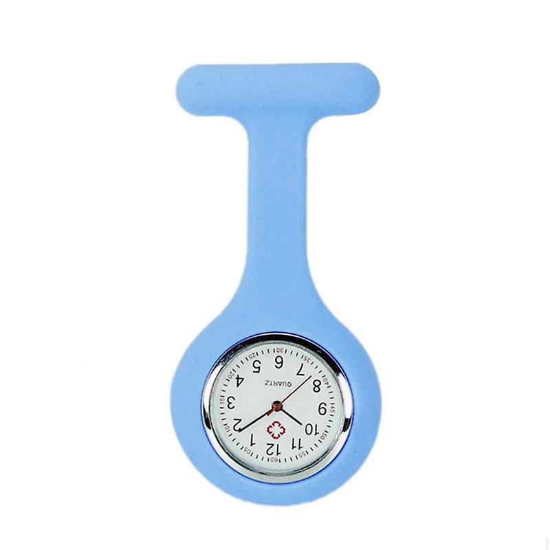 Clip Pin on Face FOB Watch for Doctors Nurses medical sky blue