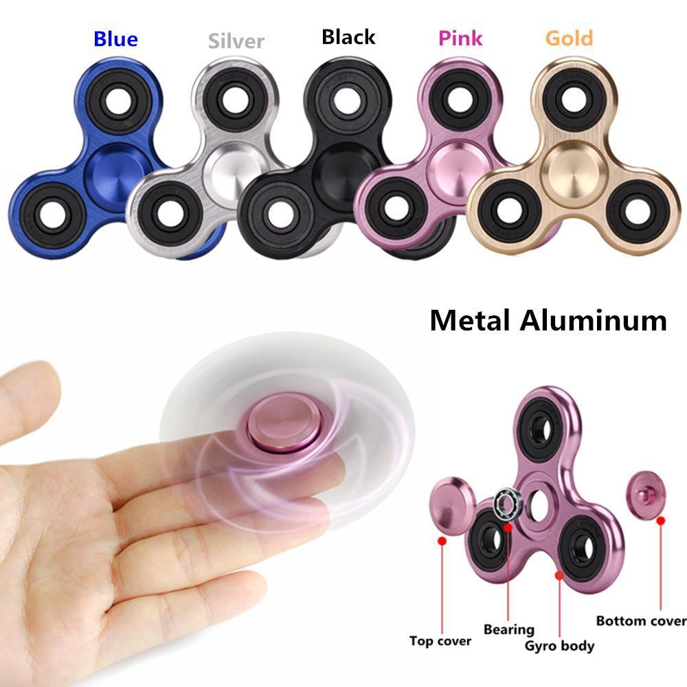 Blue Tri aluminium alloy fidget spinner