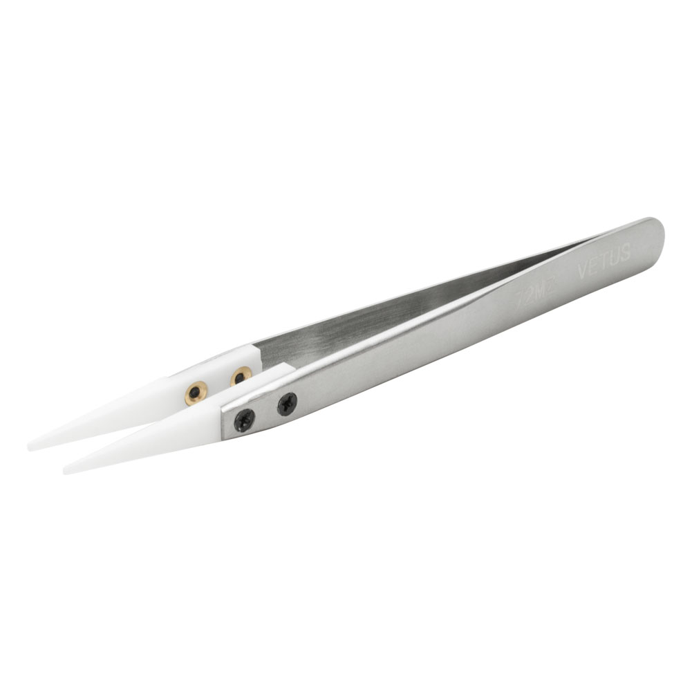 Ceramic straight tipped ESD safe tweezers