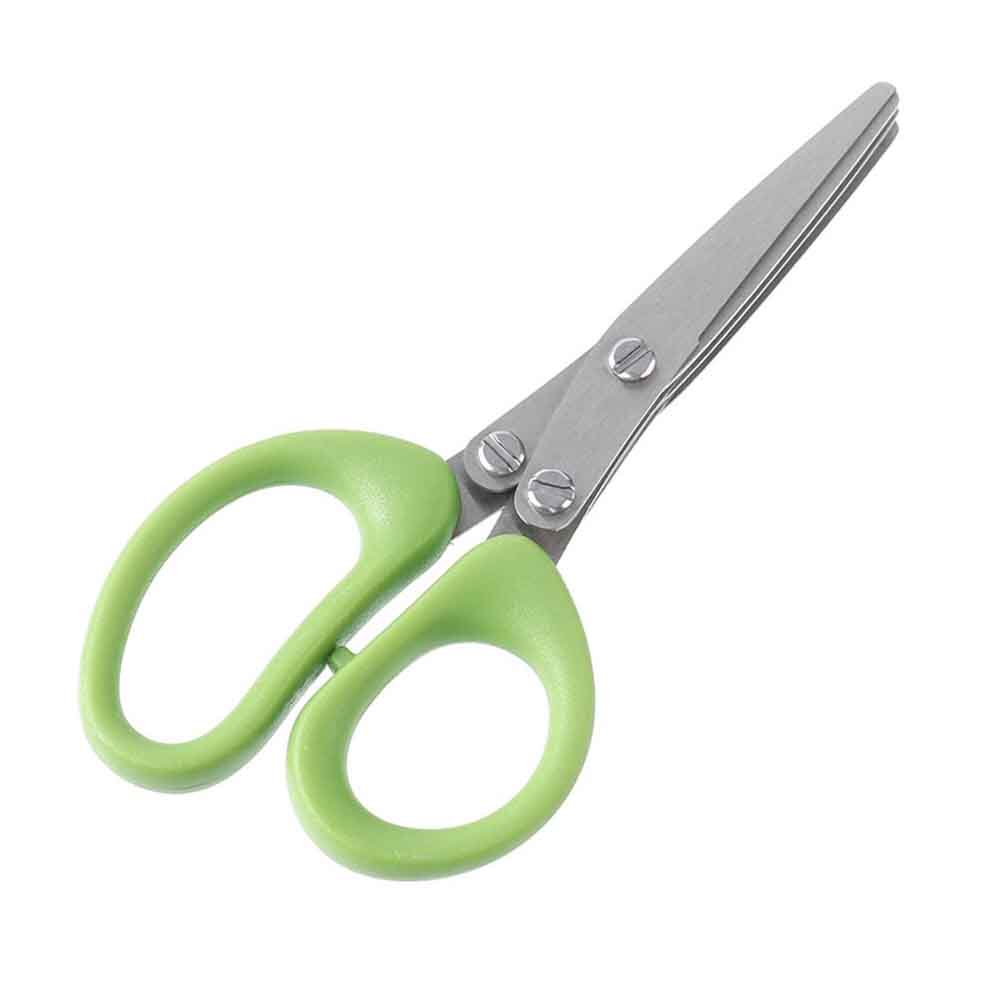 Herb Scissors 3-Layers Scissors Stainless Steel Blades Time-Saving Kitchen Vegetables Cutting Shears Chop Scissor