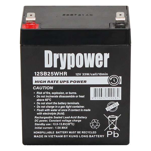 Drypower 12V 33W (5Ah) SLA Battery (for UPS/Standby) 12SB25WHR